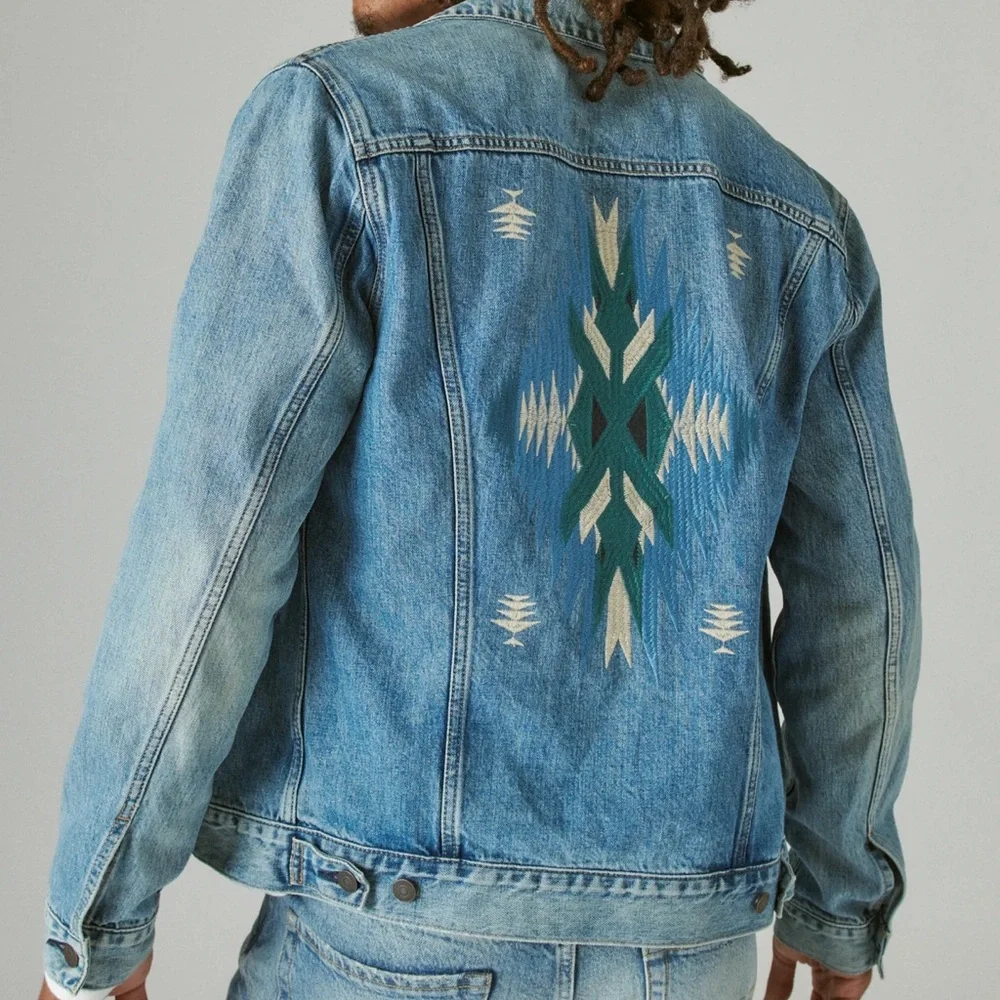 Lucky Brand Embroidered Trucker Jacket - S - Picture 4 of 5
